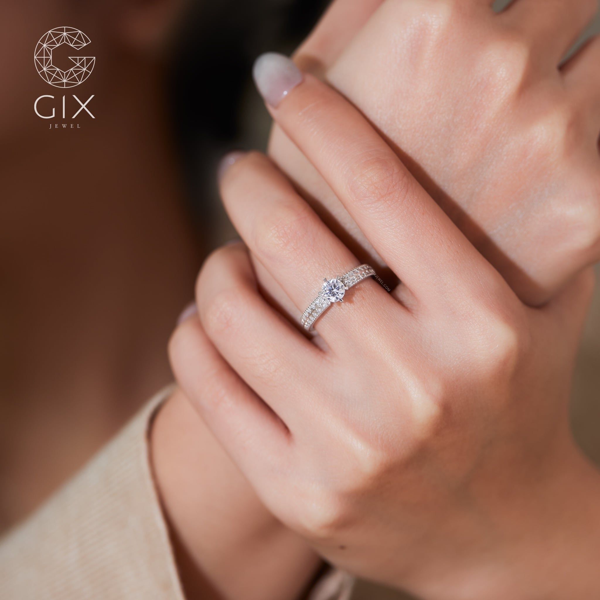  Nhẫn cầu hôn vàng 14k Queen's Light | Gix Jewelry 
