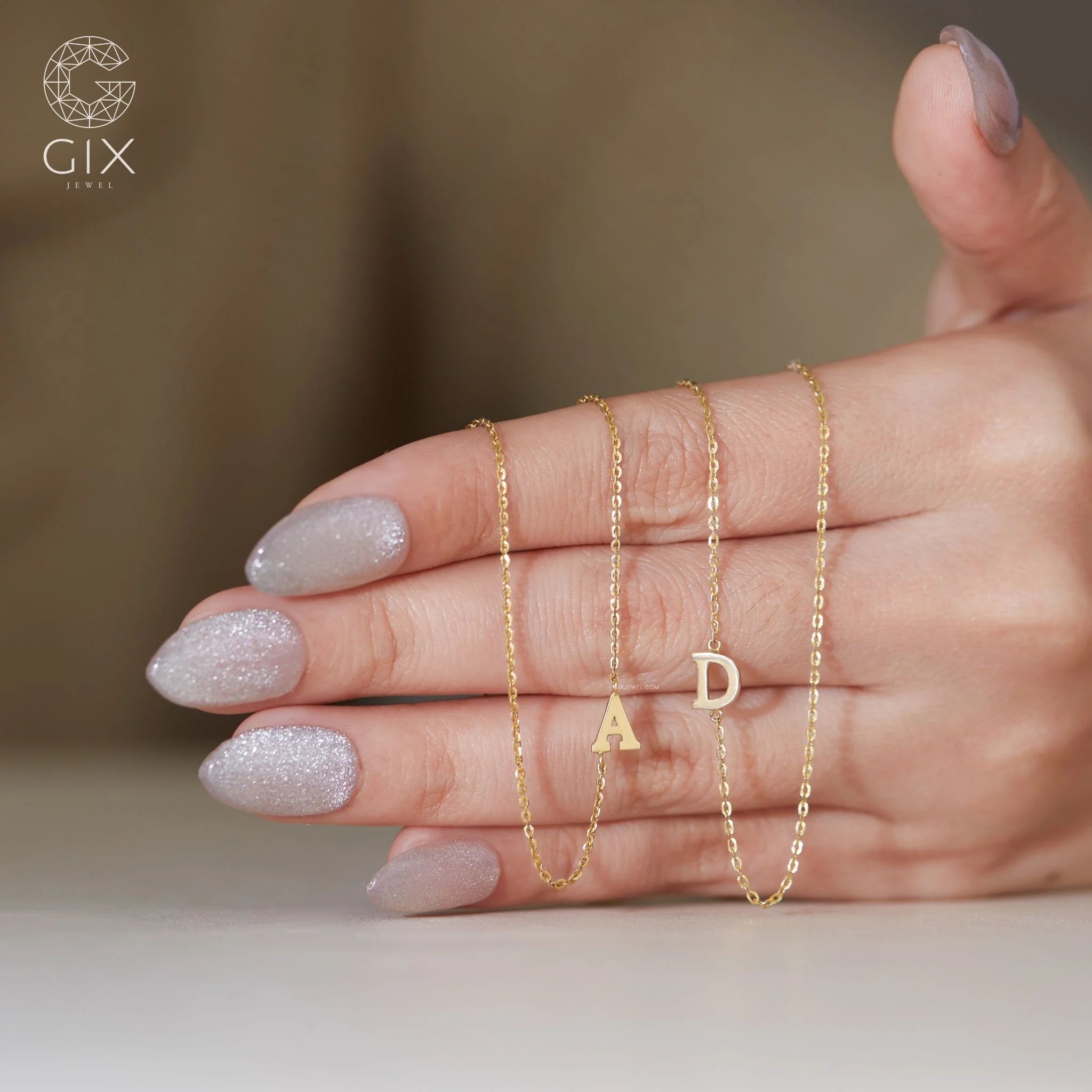  [CÓ SẴN] Dây chuyền vàng 14k chữ trơn | Gix Jewel 