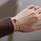  [CÓ SẴN] Lắc tay vàng 14k Ruby chữ nhật - 15cm 