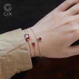  [CÓ SẴN] Lắc tay vàng 14k Ruby chữ nhật - 15cm 