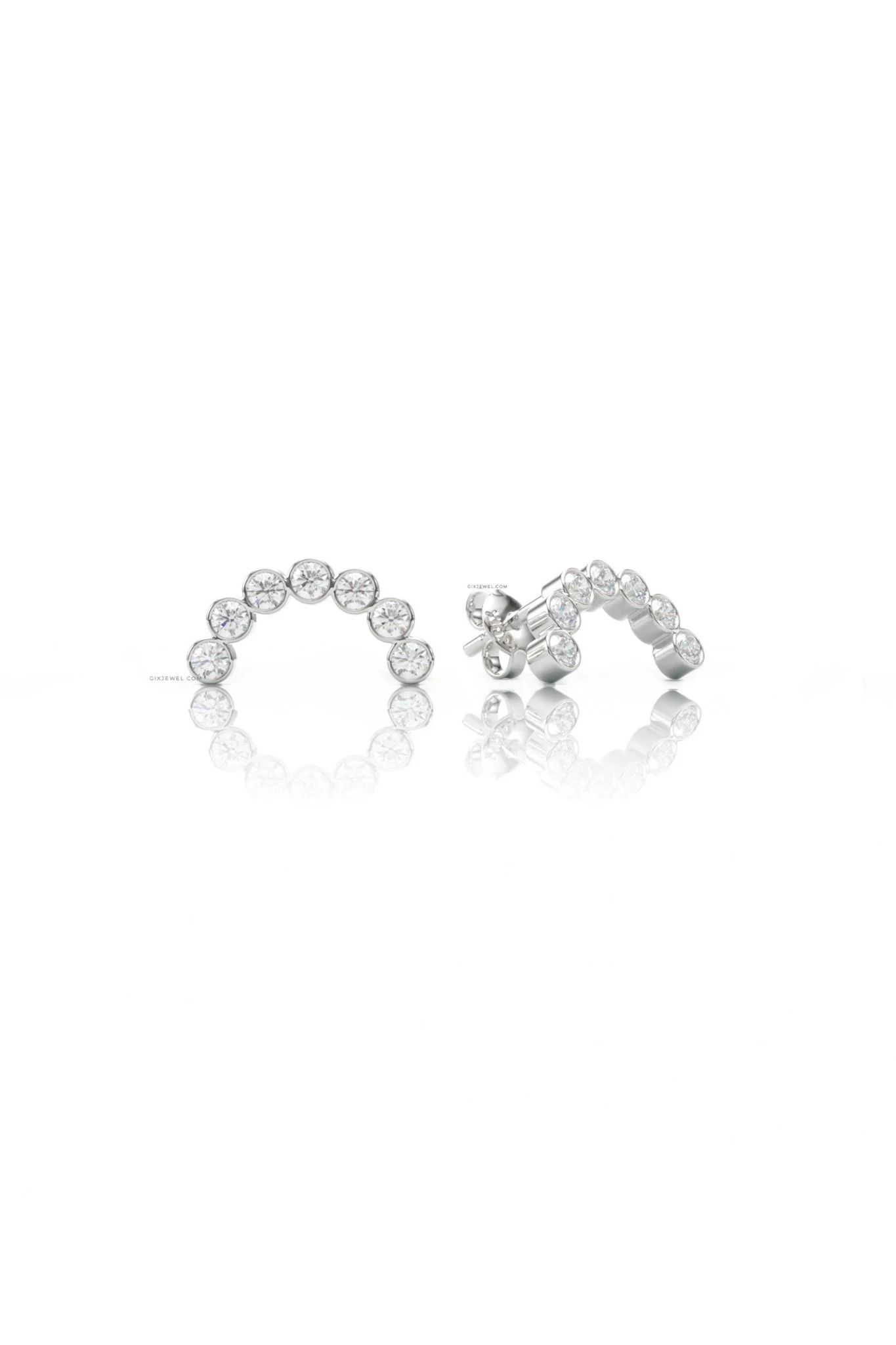  [CÓ SẴN] Bông tai moissanite dáng cong vàng vàng 14k - GBT25050064 