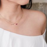  [CÓ SẴN] Dây chuyền vòng cung đính đá cầu vồng vàng 14k - 41cm 