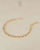  [CÓ SẴN] Lắc tay tennis ổ đá 2.5 li chấu bao vàng 14k - 17cm 