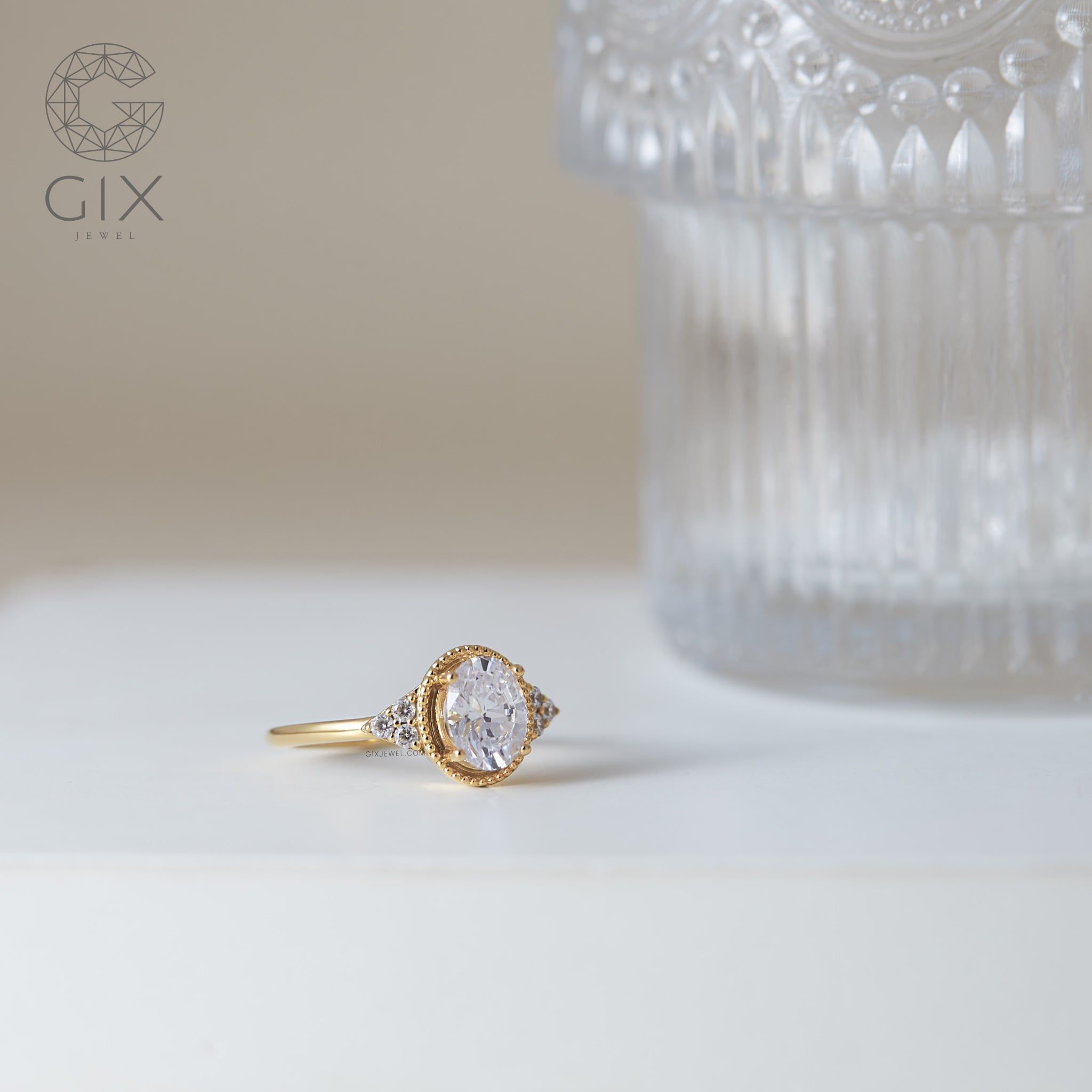  Nhẫn cầu hôn vàng 18k Open Heart | Gix Jewel 