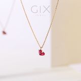  Dây chuyền Valentine vàng trắng hình trái tim ghép đá đỏ giọt nước | Gix Jewel 