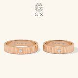  Nhẫn cưới vàng 610 đẹp bản vuông đính kim cương Gix - GCR25050109 