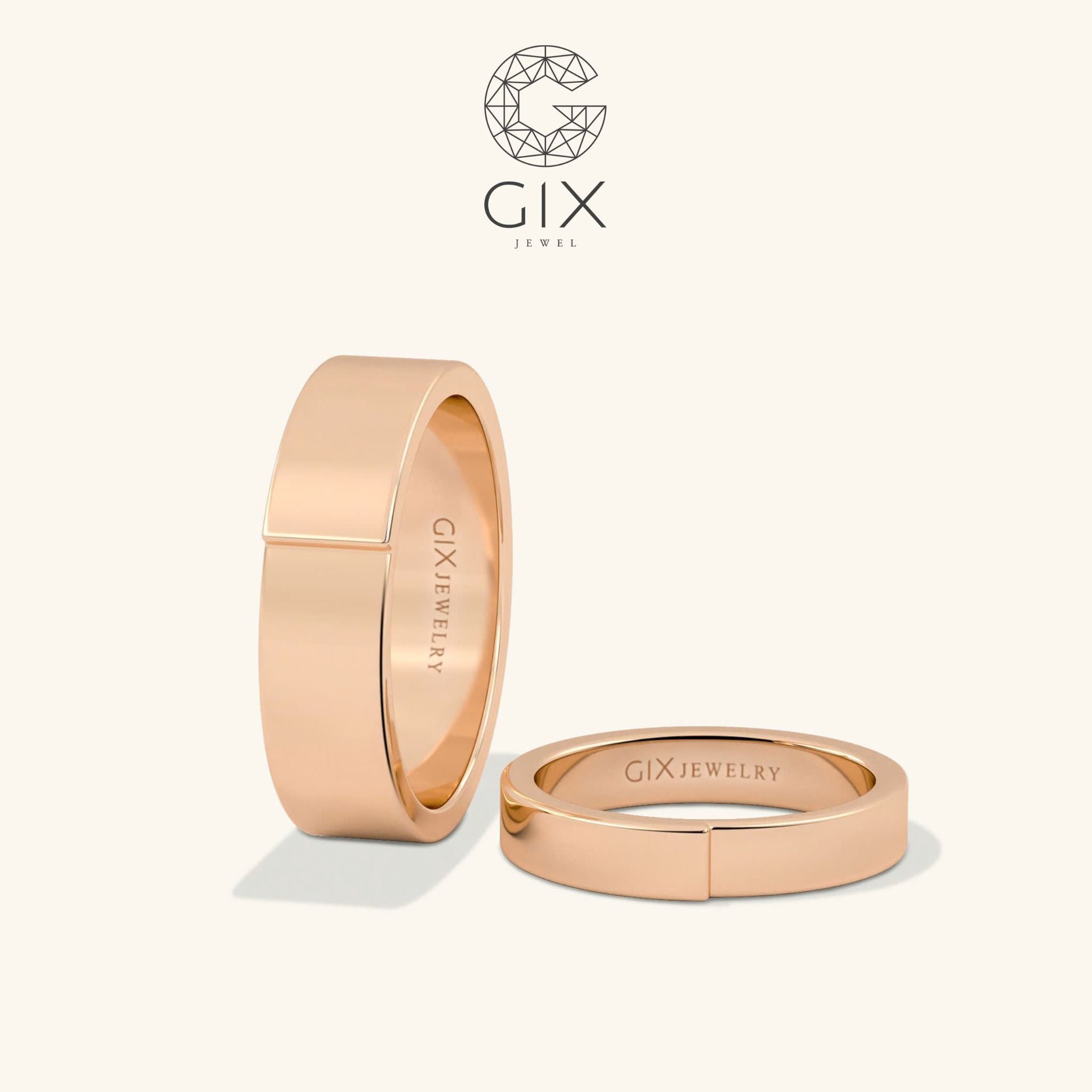  Nhẫn Cưới Vàng Tây 14k Khắc Chữ - First Touch | GCR25050006 