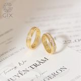  Nhẫn cưới xoay vàng tây 18k đính kim cương khắc tên Gix Jewel - GCR25050099 
