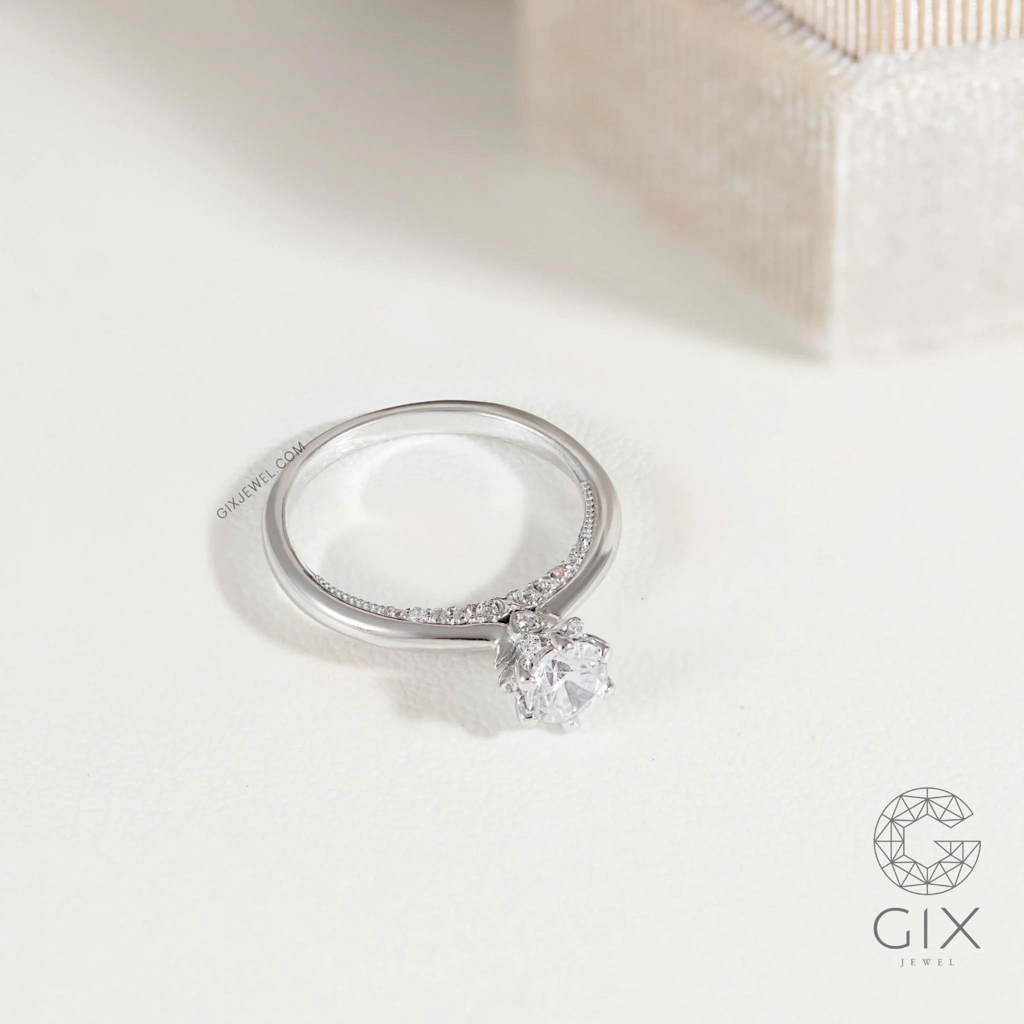  [CÓ SẴN] Nhẫn cầu hôn vàng trắng 14k - ni 11 