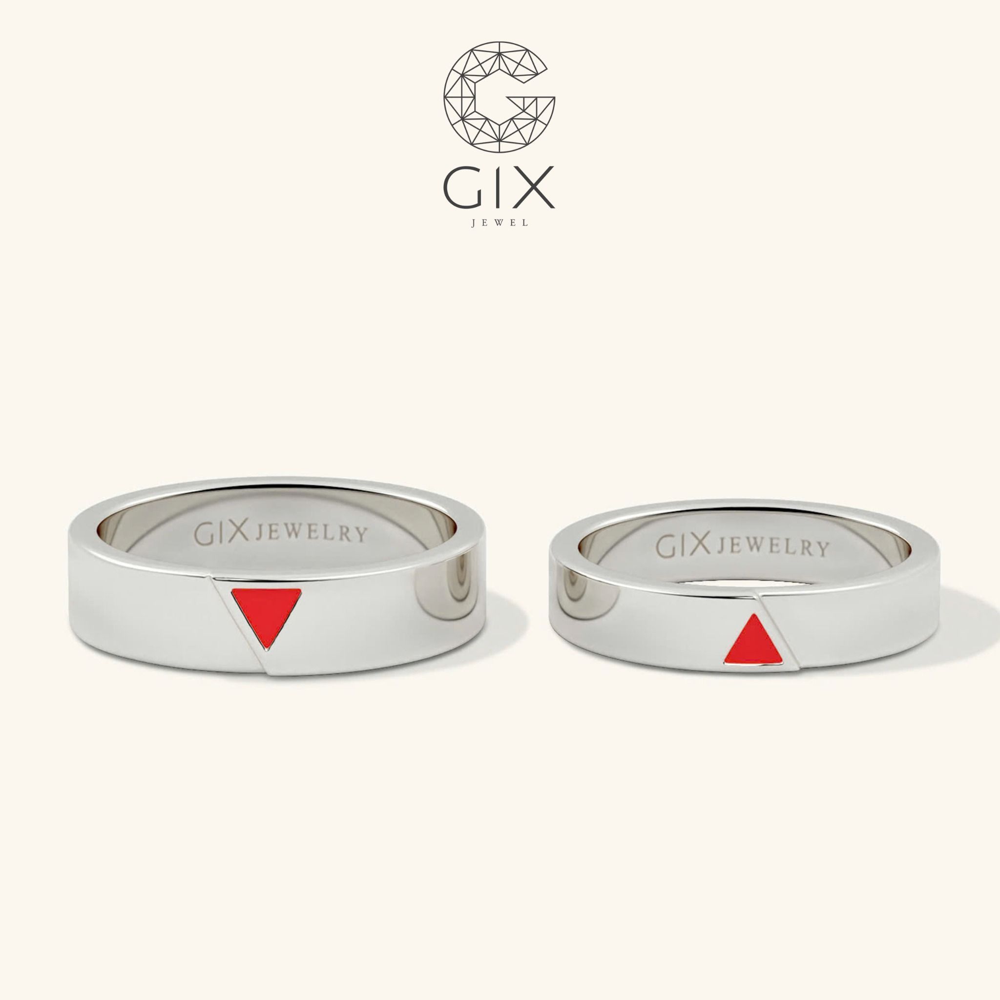  Nhẫn Cưới Vàng Tây 18K Đẹp Khắc Chữ - Symara | GCR25050007 