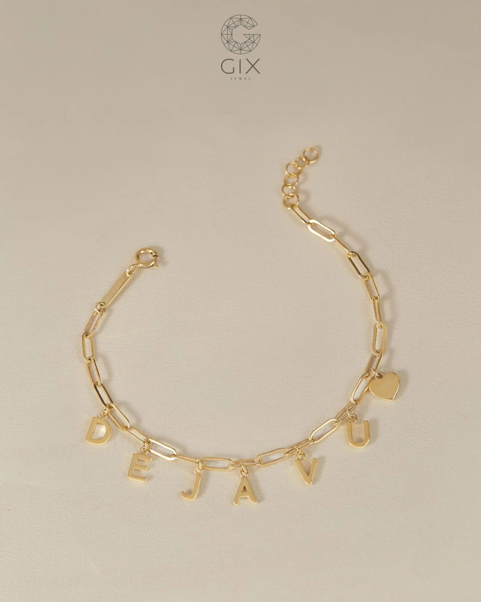  [CÓ SẴN] Vòng tay xích bạc mạ vàng gẵn charm DEJAVU 