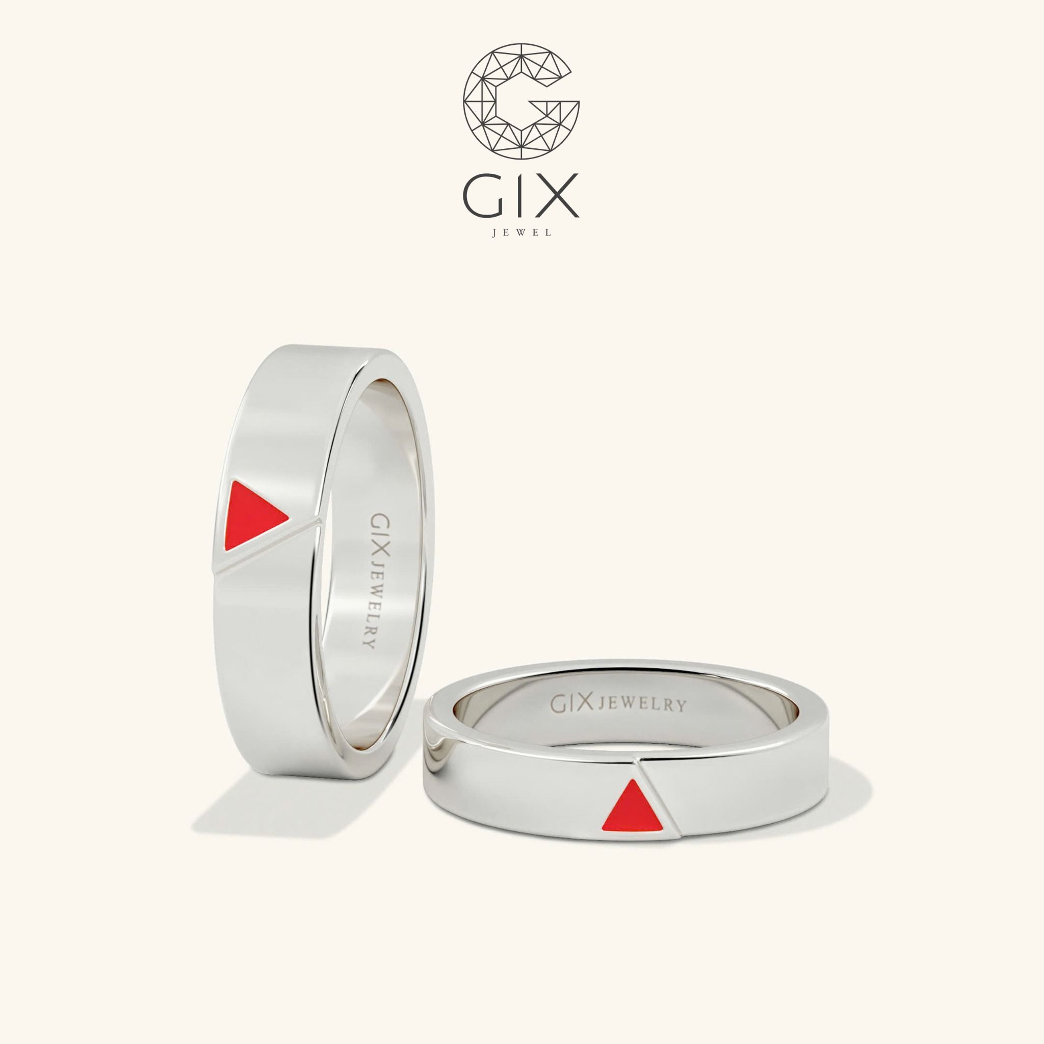  Nhẫn Cưới Vàng Tây 18K Đẹp Khắc Chữ - Symara | GCR25050007 