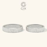  Nhẫn cưới vàng 18k đẹp bản vuông đính kim cương Gix - GCR25050109 
