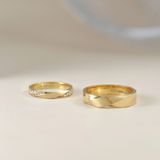  Nhẫn cưới vàng 10k đính kim cương đơn giản đẹp Gix - GCR25050060 