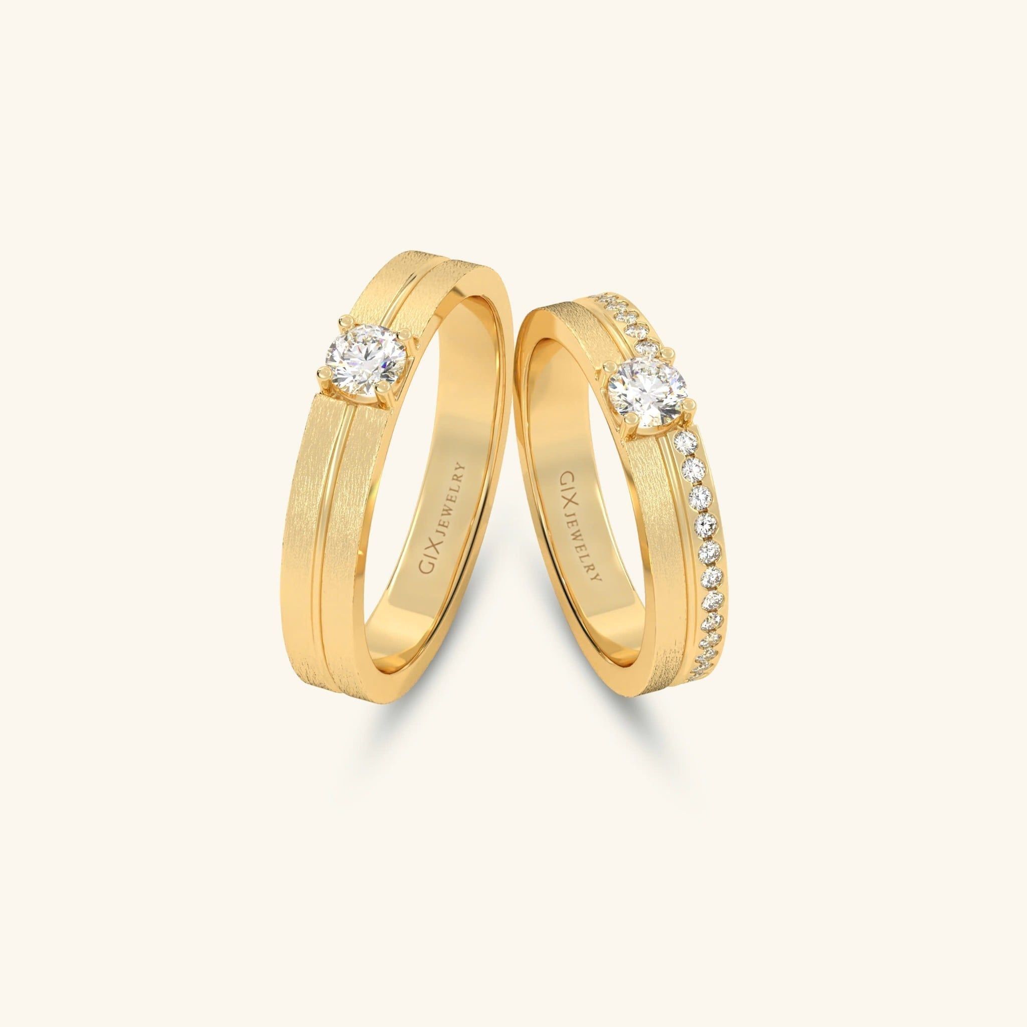  Nhẫn cưới vàng thiết kế đính đá cao cấp - GCR25050252 | Gix Jewel 