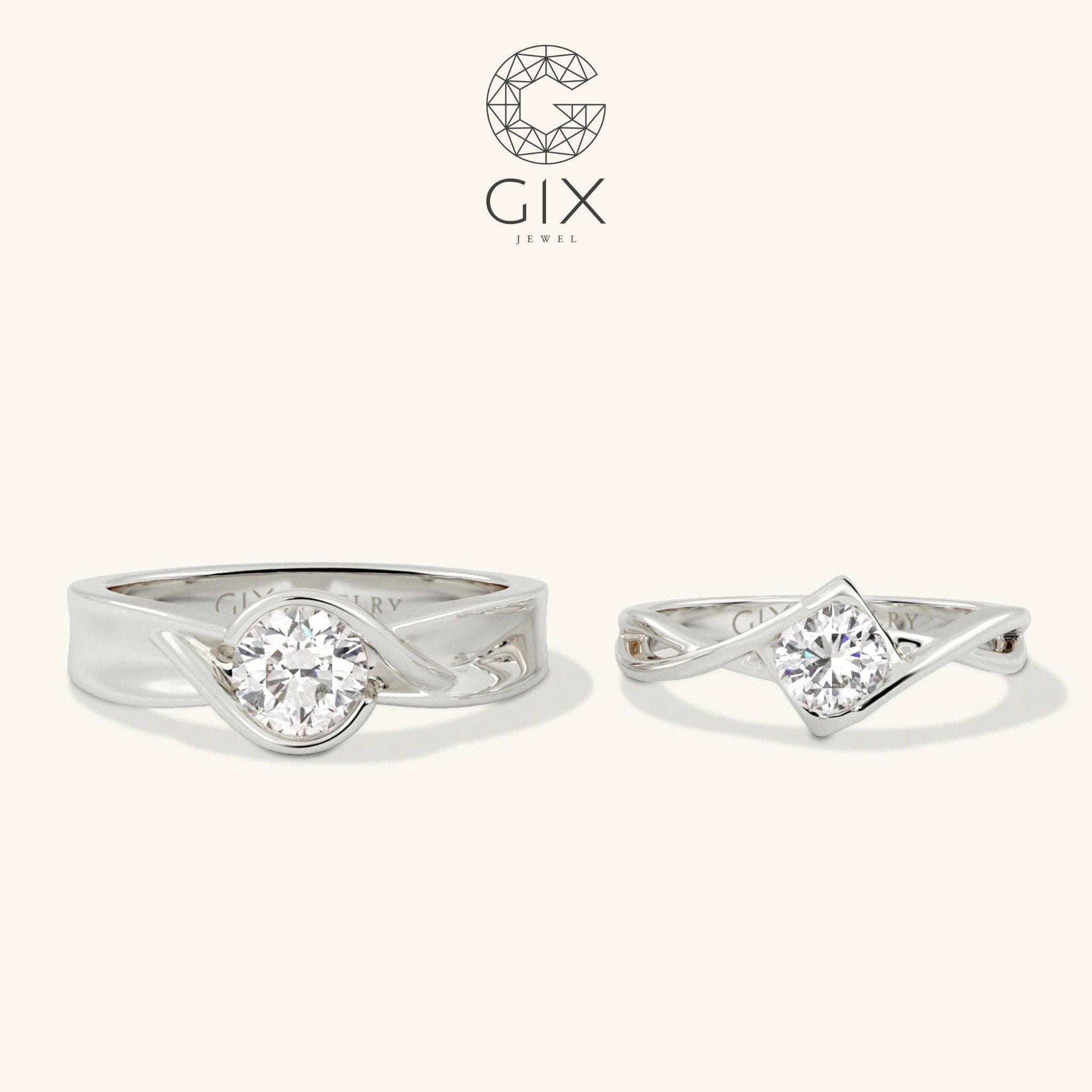  Nhẫn cưới vàng 610 dáng cầu hôn cho nam nữ Gix Jewel - GCR25050027 