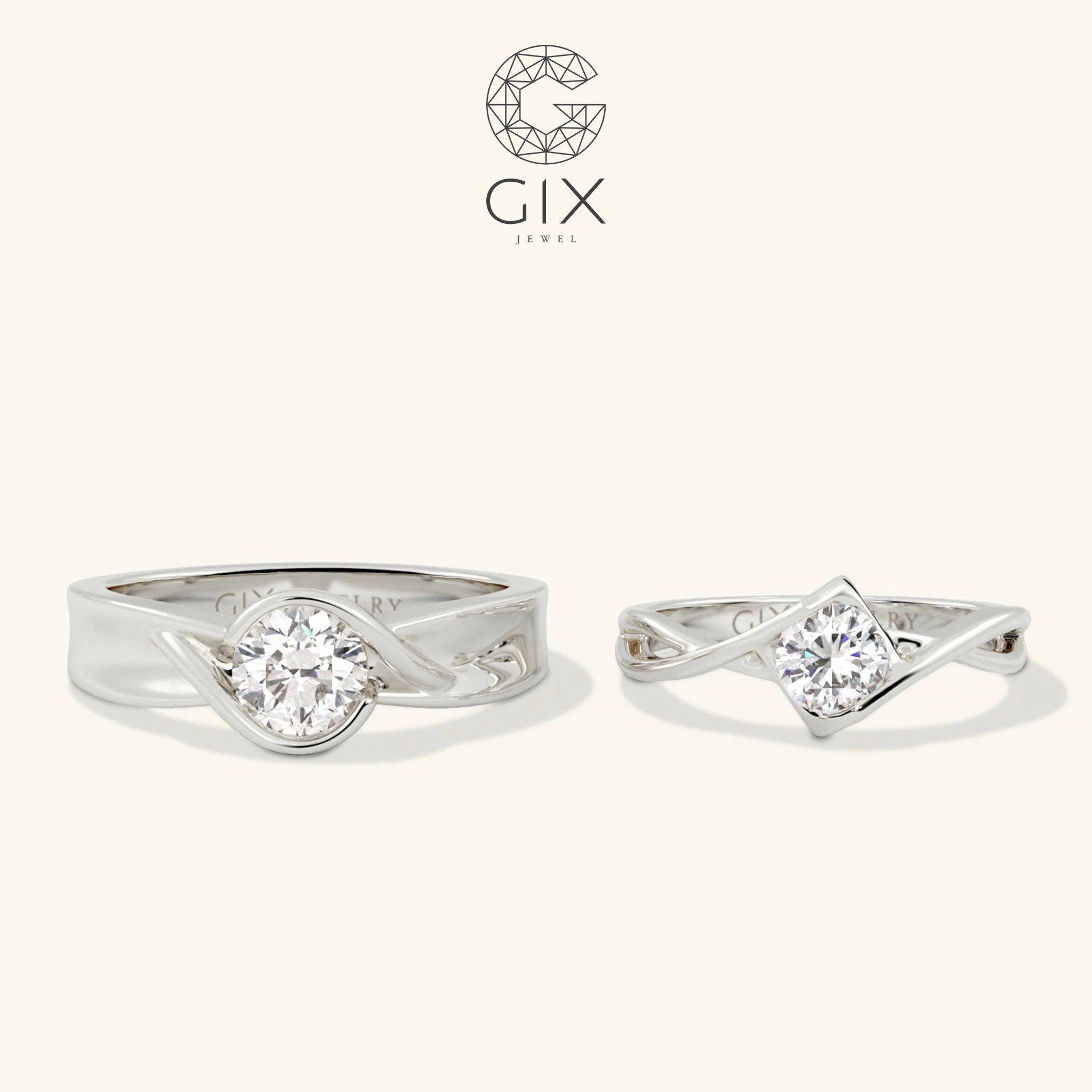  Nhẫn cưới vàng 14k dáng cầu hôn cho nam nữ Gix Jewel - GCR25050027 