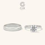  Nhẫn cưới đôi vàng 10k đẹp đính kim cương Moissanite - GCR25050025 