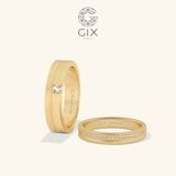  Nhẫn cưới vàng 18K bản vuông đính đá khắc tên - GCR25050035 