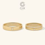  Nhẫn cưới vàng 14k nam nữ ghép đôi đính kim cương - GCR25050036 