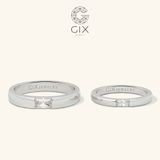  Nhẫn cặp bạc đơn giản đẹp đính đá nhân tạo CZ Gixjewel - GCR25050032 
