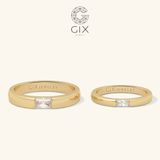  Nhẫn cưới vàng 18K đơn giản đẹp đính kim cương nhân tạo - GCR25050032 