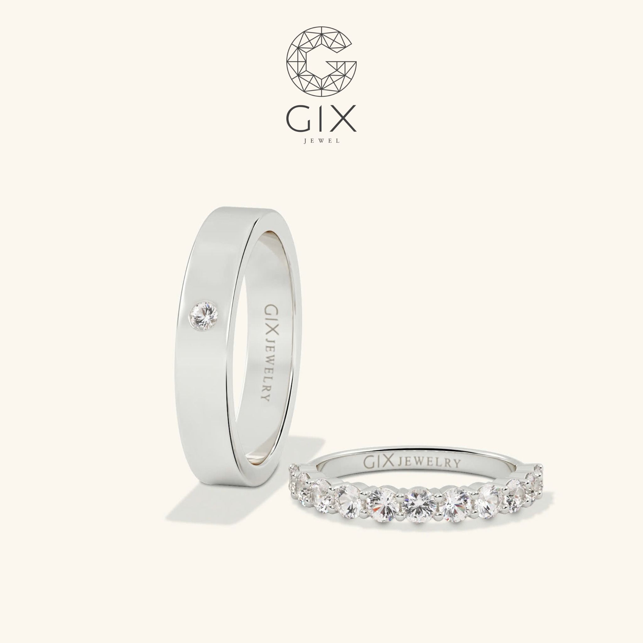  Nhẫn cưới Eternity vàng 14k đính kim cương Moissanite - GCR25050033 