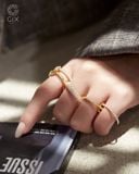  Nhẫn nữ vàng 18k & bạc đẹp xếp chồng nhiều lớp - Harmory Band | Gix Jewel 