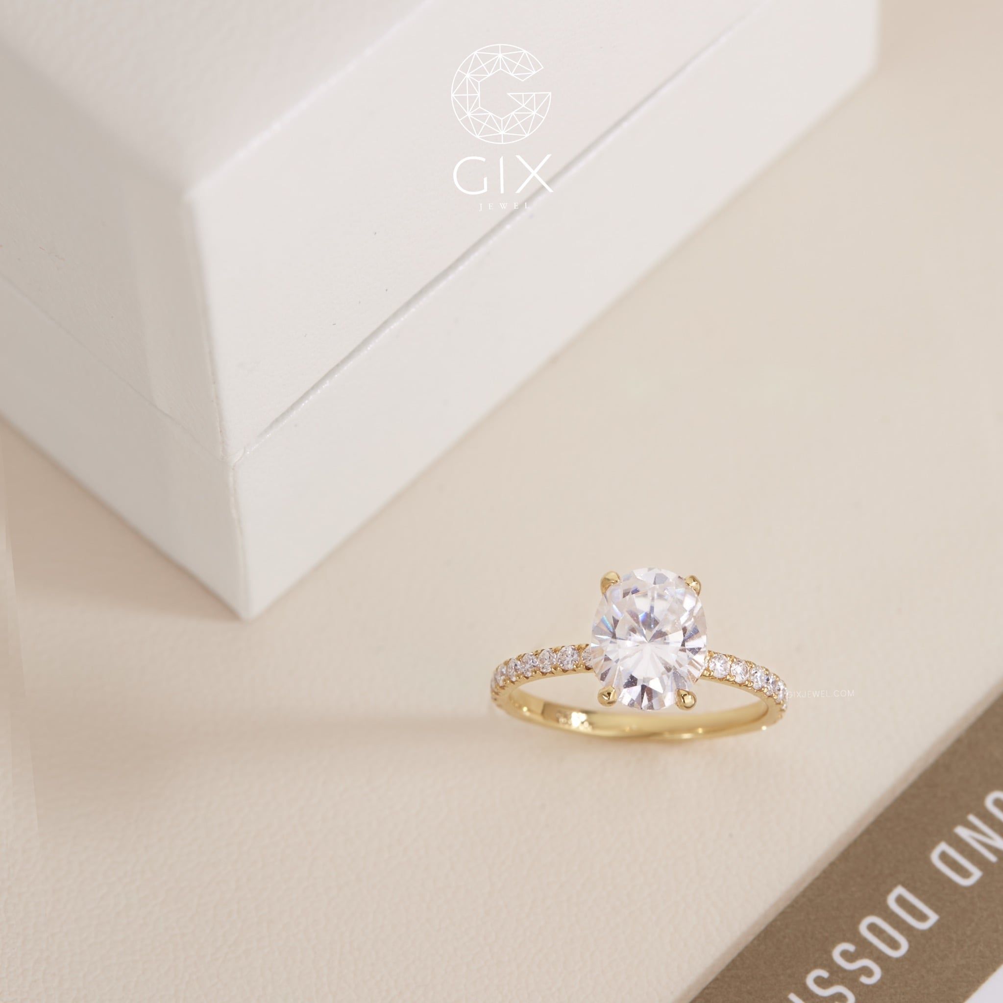  Nhẫn cầu hôn vàng 10k Oval Dream | Gix Jewel 