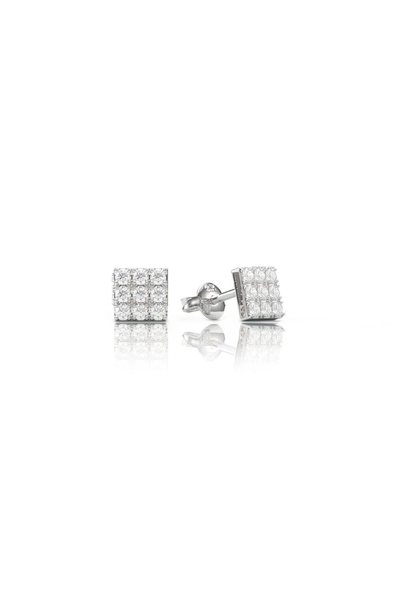  [CÓ SẴN] Bông tai moissanite hình vuông vàng vàng 14k - GBT25050062 