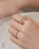  Nhẫn nữ vàng 18k & bạc đẹp xếp chồng nhiều lớp - Trinity Ring | Gix Jewel 