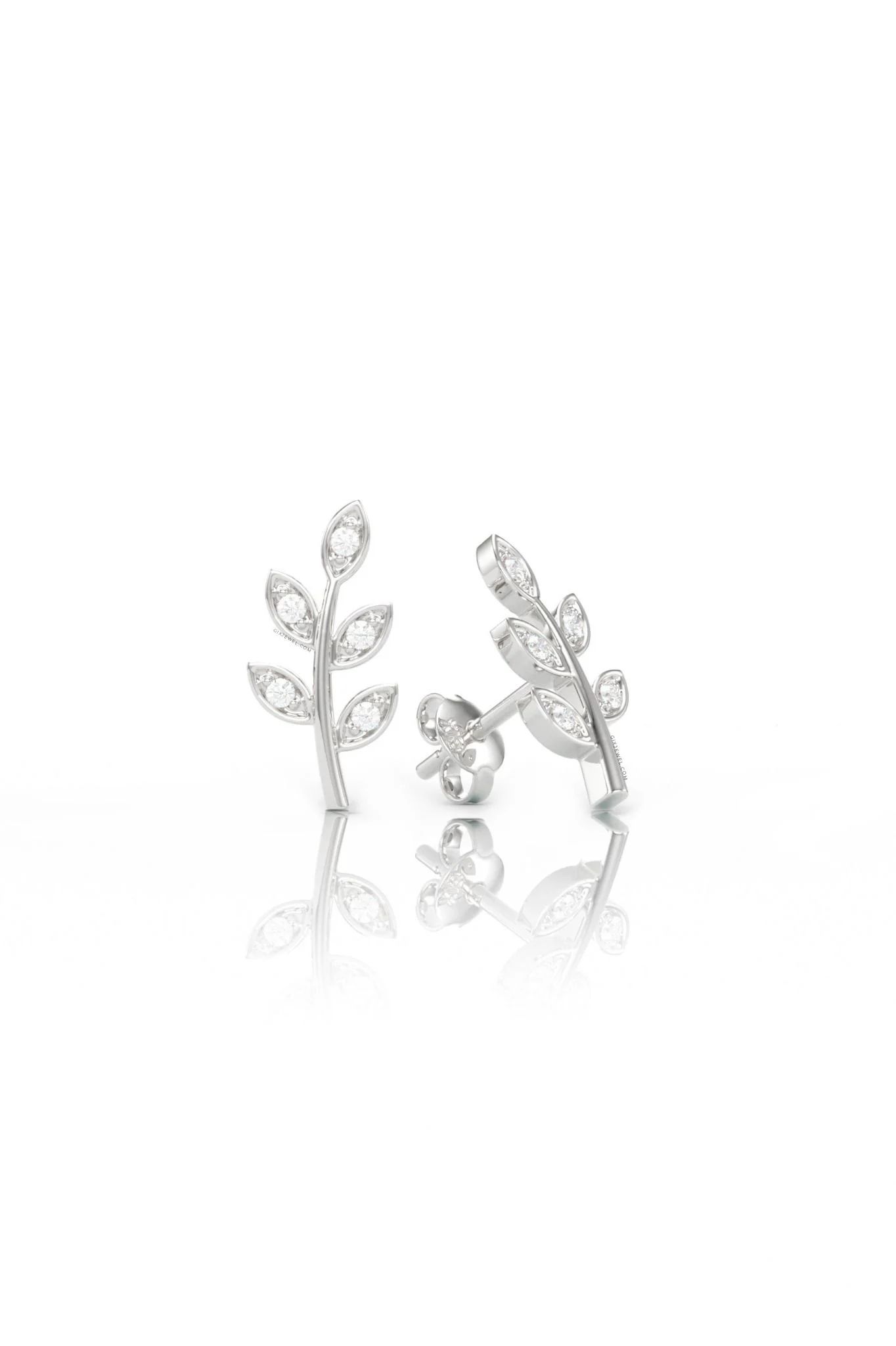  [CÓ SẴN] Bông tai moissanite hình lá vàng vàng 14k - GBT25050056 