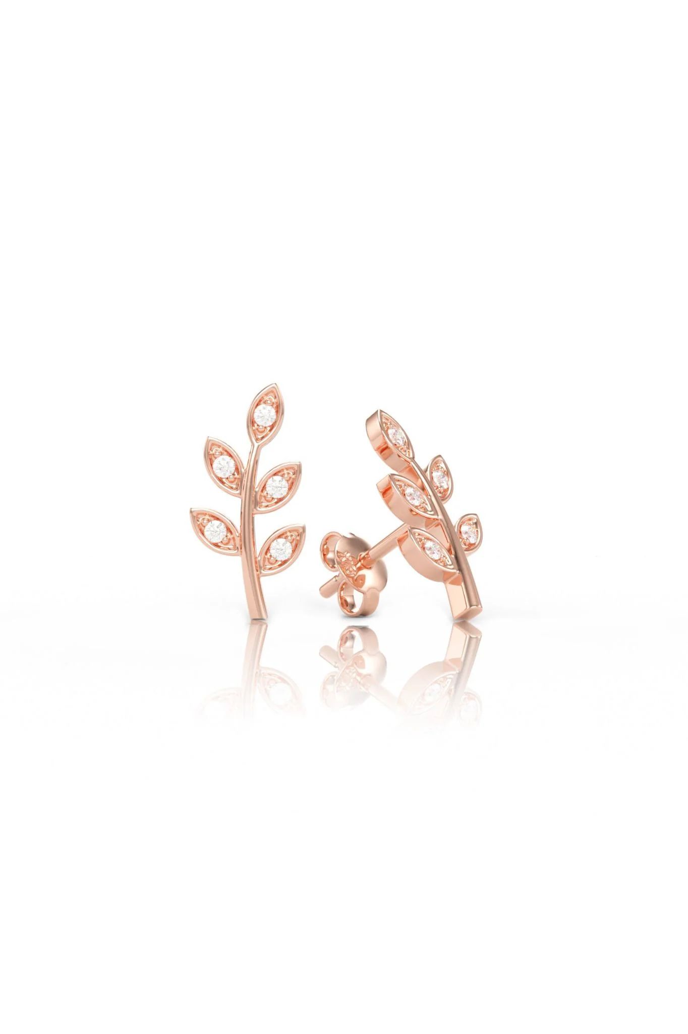  [CÓ SẴN] Bông tai moissanite hình lá vàng vàng 14k - GBT25050056 