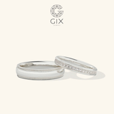  Nhẫn cưới vàng 14k đẹp đính kim cương tấm Gix - GCR25050094 