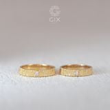  Nhẫn cưới vàng 14k đẹp bản vuông đính kim cương Gix - GCR25050109 