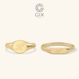 Nhẫn cưới vàng 18k signet ring khắc chữ Gixjewel - GCR25050084 
