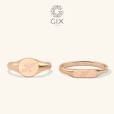  Nhẫn cưới vàng 14k signet ring khắc chữ Gixjewel - GCR25050084 