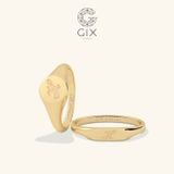  Nhẫn cưới vàng 18k signet ring khắc chữ Gixjewel - GCR25050084 