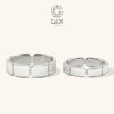  Nhẫn cưới vàng 10k khắc hoa văn đính đá sang trọng Gix - GCR25050069 
