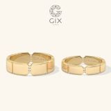  Nhẫn cưới vàng tây 18k khắc hoa văn đính đá cao cấp Gix - GCR25050069 