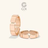  Nhẫn cưới vàng tây 18k khắc hoa văn đính đá cao cấp Gix - GCR25050069 