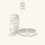  Nhẫn cưới vàng 610 khắc hoa văn đính đá cao cấp Gix - GCR25050069 