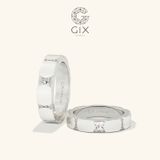  Nhẫn đôi đính Moissanite bản to khắc chữ Gix - GCR25050070 