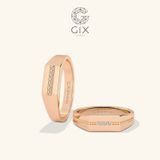 Nhẫn đôi signet ring nam nữ đính đá đẹp Gix - GCR25050082 