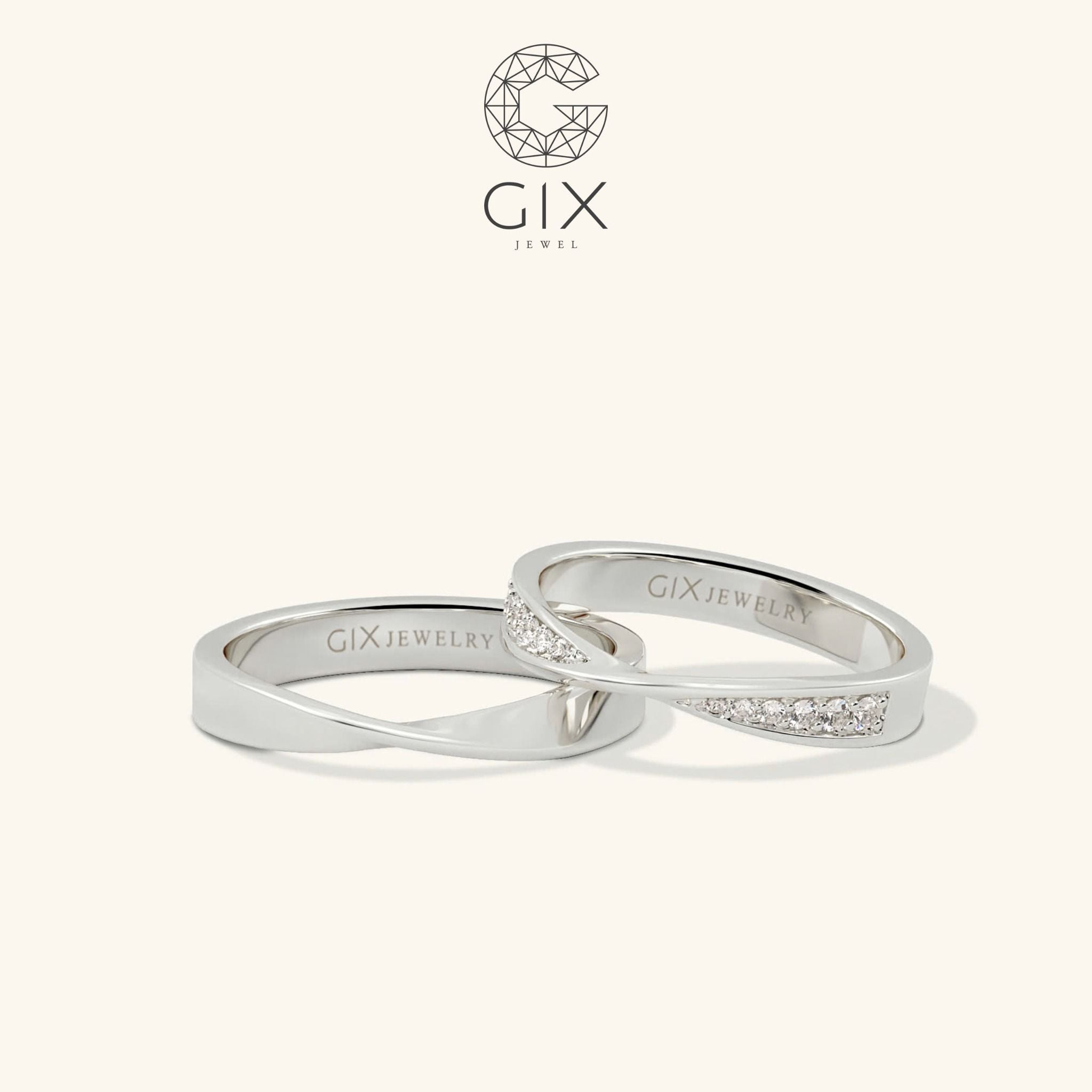  Nhẫn Cưới Vàng 14K Vô Cực Đính Kim Cương - Ouroboros | GCR25050018 