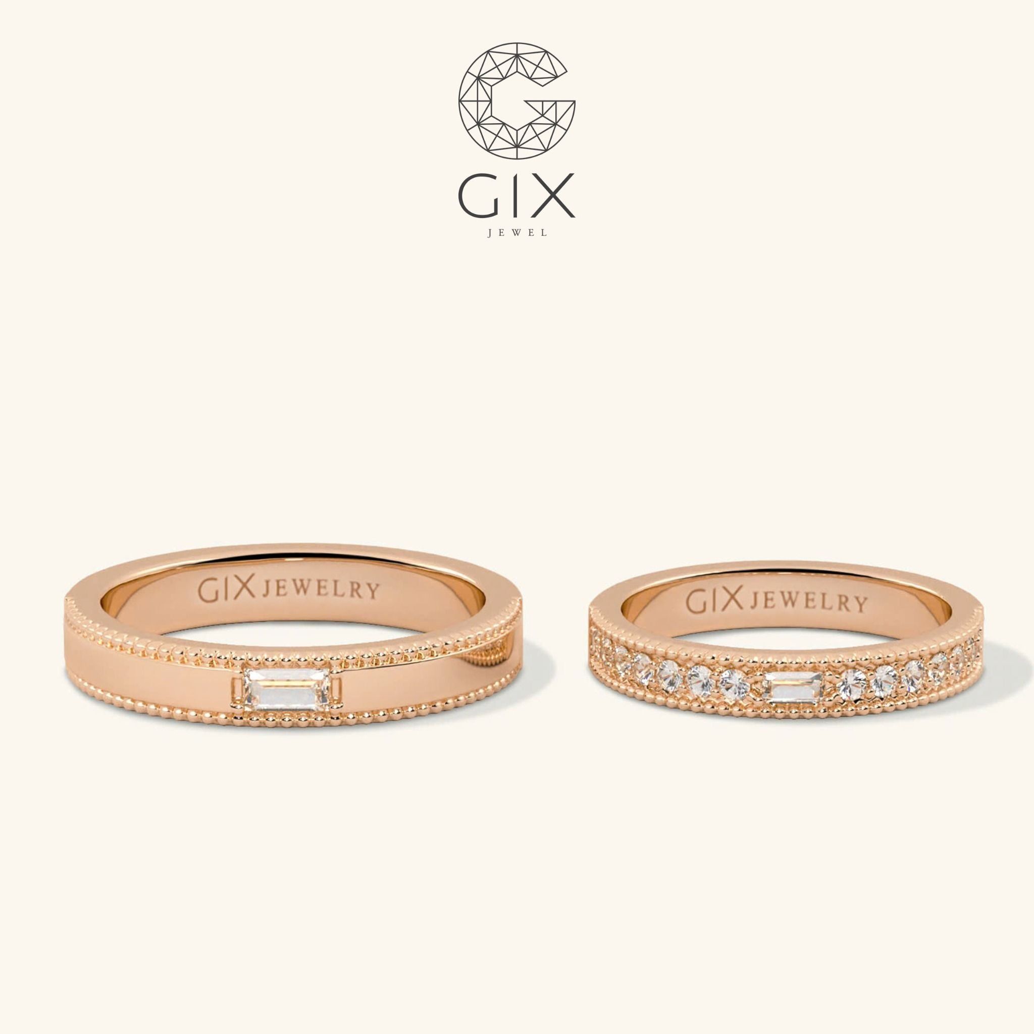  Nhẫn cưới vàng 10k kim cương - Eternyx | GCR25050011 