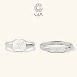  Nhẫn cặp signet ring khắc chữ theo yêu cầu Gix - GCR25050084 