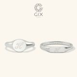  Nhẫn cưới vàng 610 signet ring khắc chữ Gixjewel - GCR25050084 