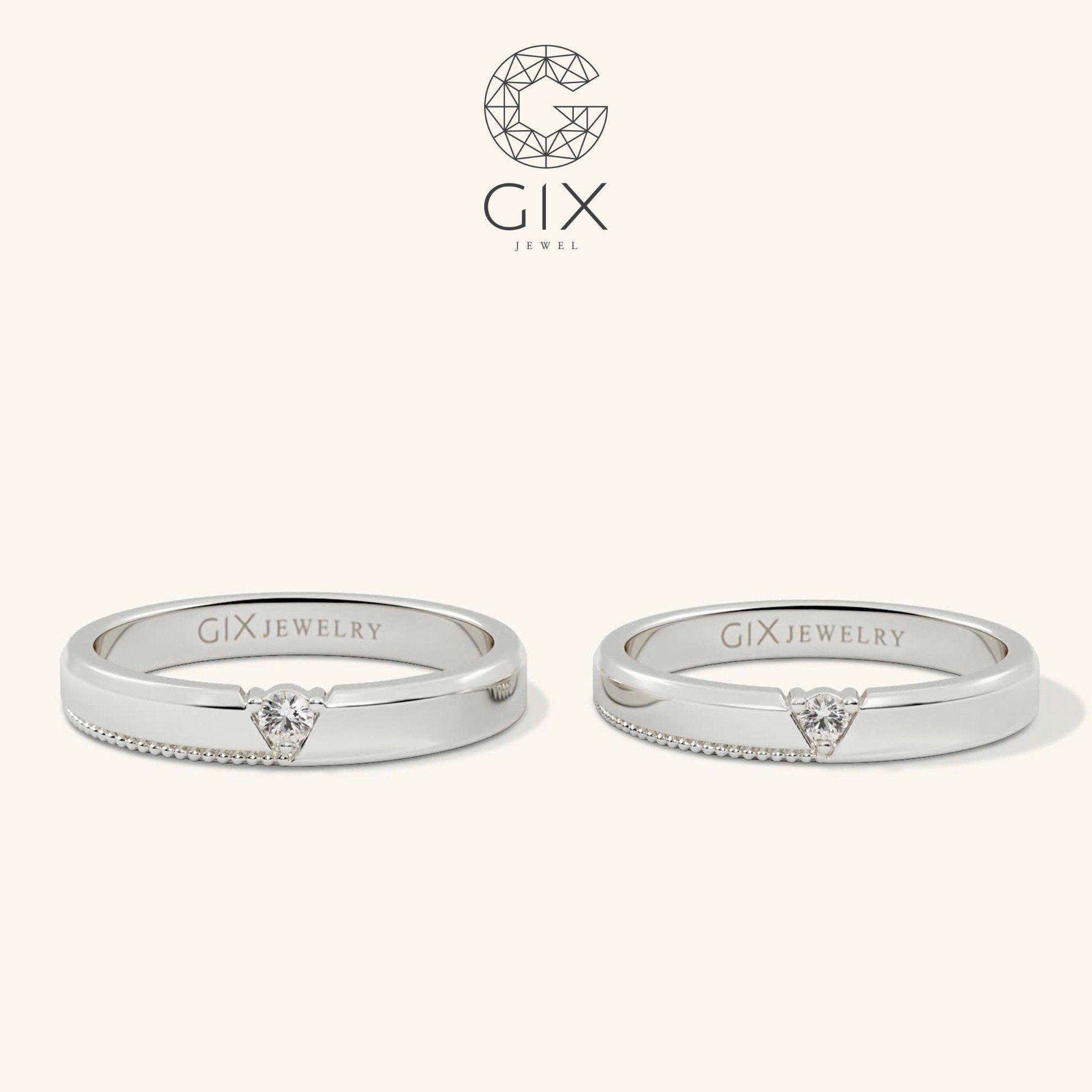  Nhẫn Cưới Đẹp Vàng 610 Đính Kim Cương - Revela | GCR25050012 