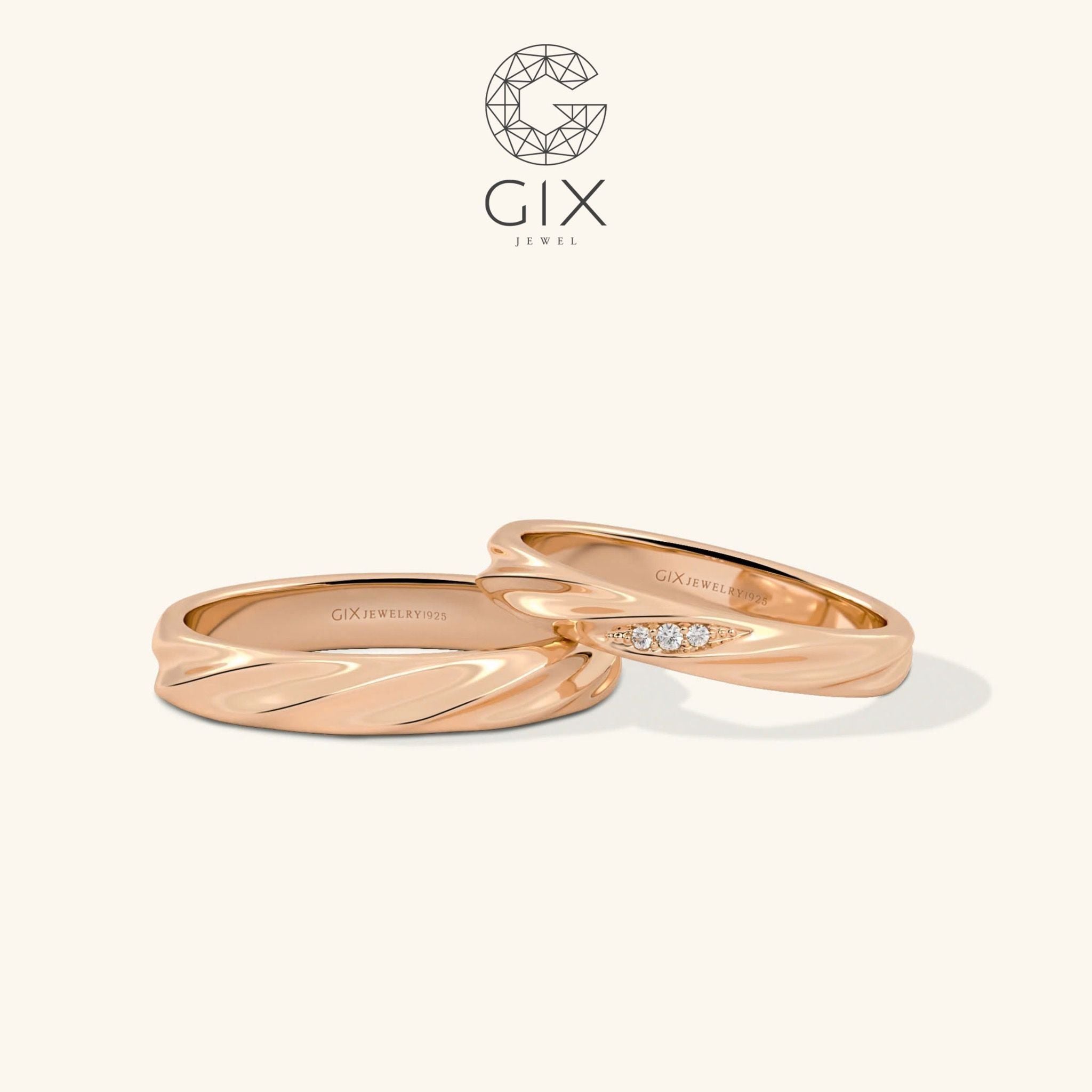  Nhẫn cưới Forte vàng 14k đính kim cương Gix Jewel - GCR25050091 